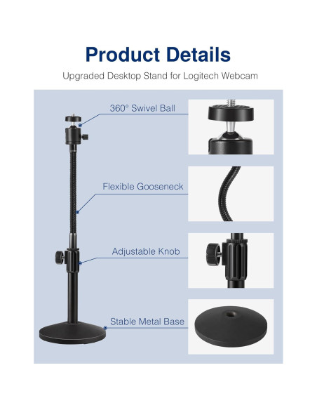Soporte para Webcam Puroma con Brazo Flexible 53 cm