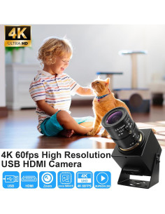 Cámara USB 4K MMlove 8MP 60FPS Zoom Óptico 4x HDMI 2