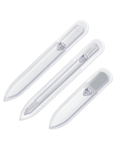 Juego de Lima de Uñas de Cristal Gladzy - 3 Piezas Profesional
