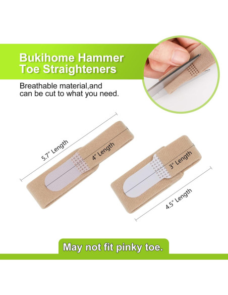 Férulas para Dedos Torcidos Bukihome - 12 Piezas, 6 Grandes y 6 Medias