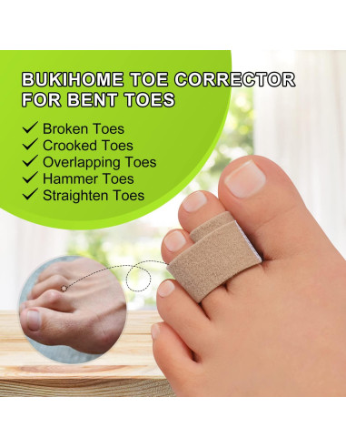 Férulas para Dedos Torcidos Bukihome - 12 Piezas, 6 Grandes y 6 Medias