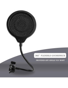 Filtro Pop YOUSHARES 10 cm 3 Capas con Clip Flexible para Shure MV7 2