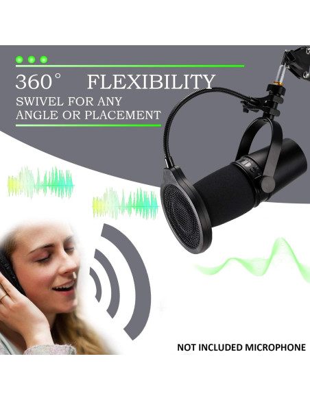 Filtro Pop YOUSHARES 10 cm 3 Capas con Clip Flexible para Shure MV7