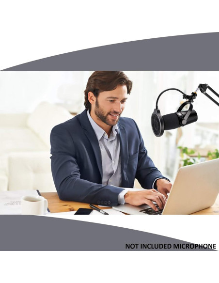 Filtro Pop YOUSHARES 10 cm 3 Capas con Clip Flexible para Shure MV7