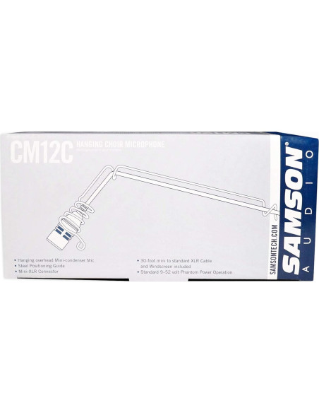 Micrófono de coro colgante Samson CM12C, 0.36 kg, Negro