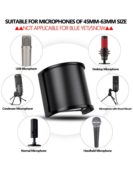 Filtro Pop PEMOTech 3 Capas para Micrófono 45-61 mm