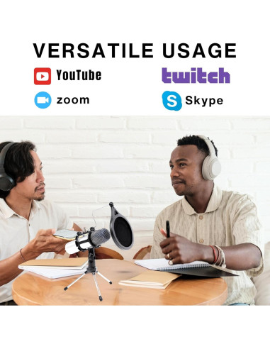 Micrófono USB de condensador Goodscious JRHS0074 para PC