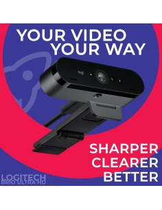 Cámara Web Logitech BRIO 4K Pro - HDR, Micrófono, Obturador 2