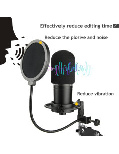 Soporte de Micrófono Frgyee AT2020 con Brazo y Filtro Antipop 2
