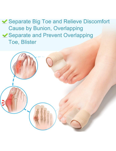 Separadores de Dedos de Gel Povihome 6 Pack para Juanetes