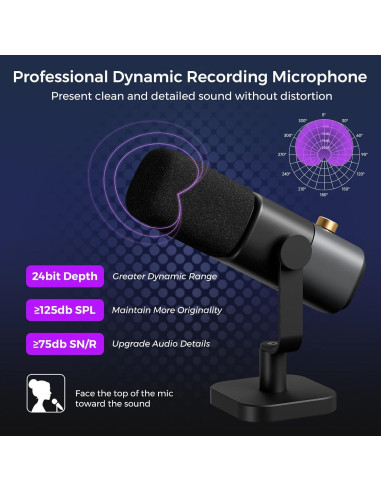 Micrófono Dinámico NearStream AM15X USB/XLR con Soporte