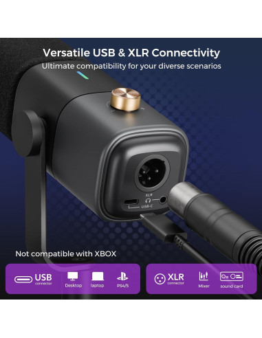 Micrófono Dinámico NearStream AM15X USB/XLR con Soporte