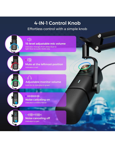 Micrófono Dinámico NearStream AM15X USB/XLR con Soporte
