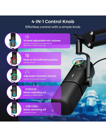 Micrófono Dinámico NearStream AM15X USB/XLR con Soporte