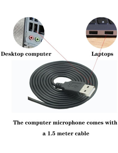 Micrófono USB LANDIBO K050 Omnidireccional 1.45m Plug and Play