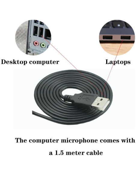 Micrófono USB LANDIBO K050 Omnidireccional 1.45m Plug and Play
