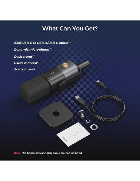 Micrófono Dinámico NearStream AM15X USB/XLR con Soporte