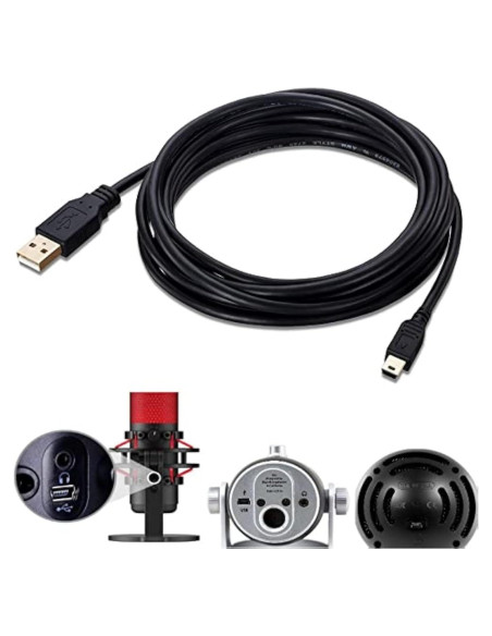 Cable USB de 3m ienza para micrófonos HyperX y Blue Yeti