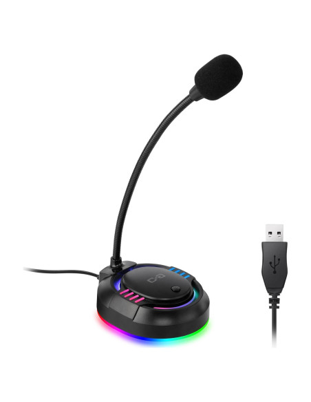 Micrófono USB ChanGeek CGS-M2 con RGB y botón de silencio