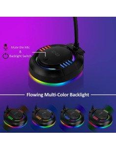 Micrófono USB ChanGeek CGS-M2 con RGB y botón de silencio 2