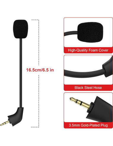 Micrófono de Reemplazo Arzweyk para HyperX Cloud II 16.5cm