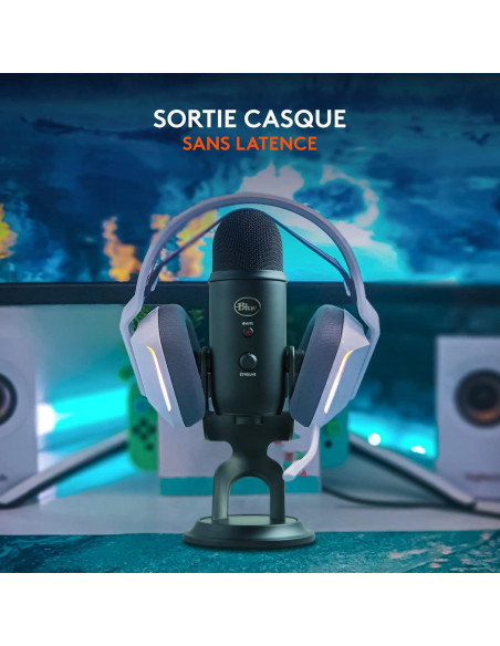 Micrófono USB Blue Yeti Blackout Renovado - 3 Cápsulas