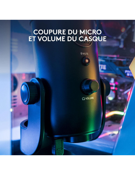 Micrófono USB Blue Yeti Blackout Renovado - 3 Cápsulas