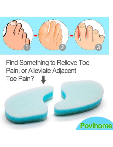 Separadores de Dedos de Espuma Povihome - Tamaño Grande - Alivio Juanetes