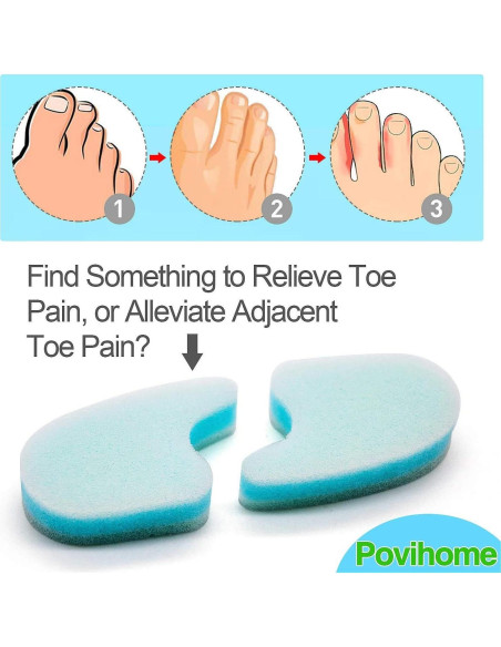 Separadores de Dedos de Espuma Povihome - Tamaño Grande - Alivio Juanetes