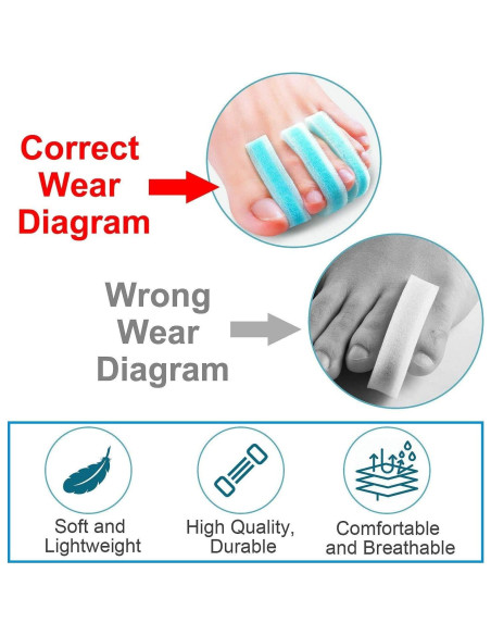 Separadores de Dedos de Espuma Povihome - Tamaño Grande - Alivio Juanetes