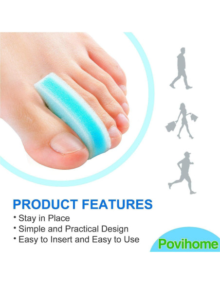 Separadores de Dedos de Espuma Povihome - Tamaño Grande - Alivio Juanetes