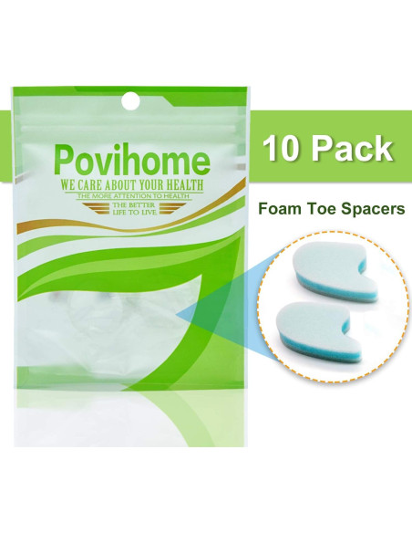 Separadores de Dedos de Espuma Povihome - Tamaño Grande - Alivio Juanetes