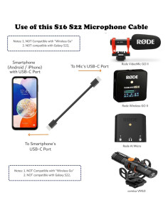 Cable USB-C a USB-C 30.48cm ienza para micrófonos Rode 2