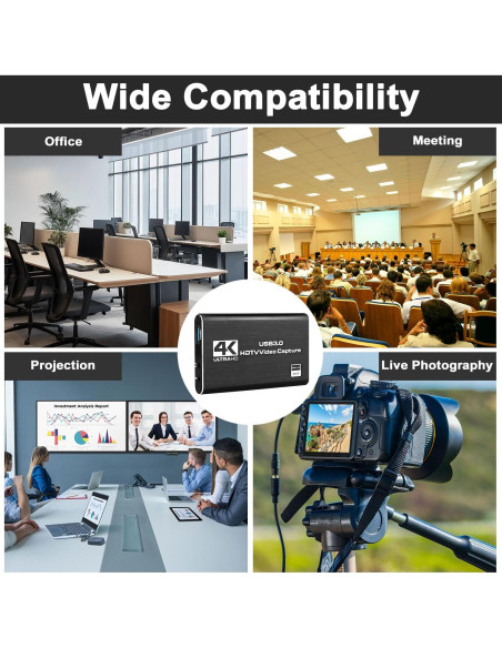 Tarjeta de Captura HDMI 4K CLLGrocery USB 3.0 Full HD 1080P