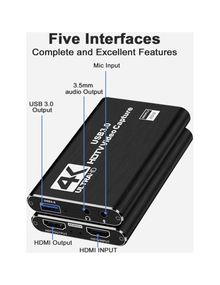 Tarjeta de Captura HDMI 4K CLLGrocery USB 3.0 Full HD 1080P