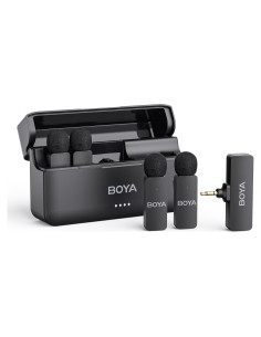 Micrófono Inalámbrico BOYA BY-V4 para Cámaras DSLR, 12H Batería