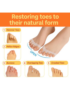 Separadores de Dedos de Gel para Pies - Alivio de Juanetes y Dedos Superpuestos - Unisex 2