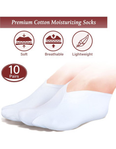 Geyoga 10 Pares Calcetines Hidratantes Algodón para Pies Secos 2