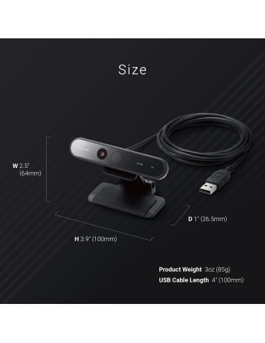 Cámara Web ELECOM UCAM-CF20FBBK Full HD 1080P USB