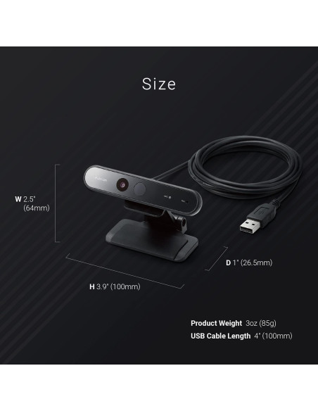 Cámara Web ELECOM UCAM-CF20FBBK Full HD 1080P USB