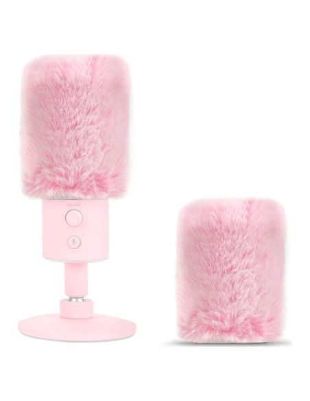 Funda de Piel de Viento Geekria Rosa para Micrófonos Razer