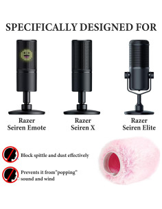 Funda de Piel de Viento Geekria Rosa para Micrófonos Razer 2