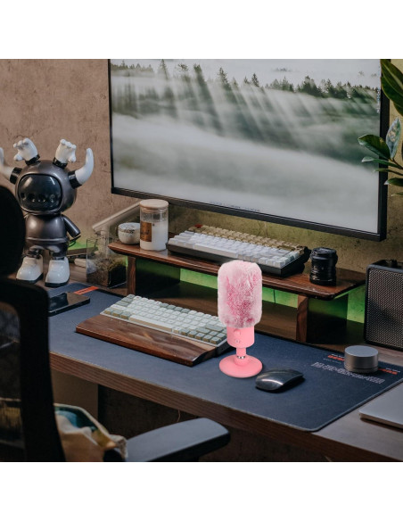 Funda de Piel de Viento Geekria Rosa para Micrófonos Razer