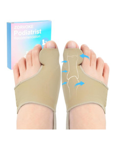 Corrector de juanetes ZORVOKE para hombres y mujeres - Alivio del dolor - 2 piezas beige