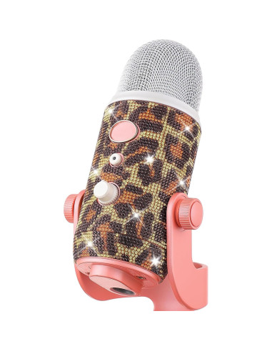 Cubierta de micrófono peluda ZealSound + pegatina diamante