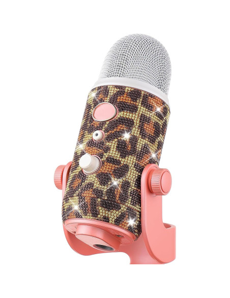 Cubierta de micrófono peluda ZealSound + pegatina diamante