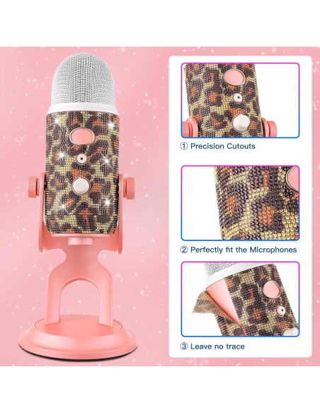 Cubierta de micrófono peluda ZealSound + pegatina diamante