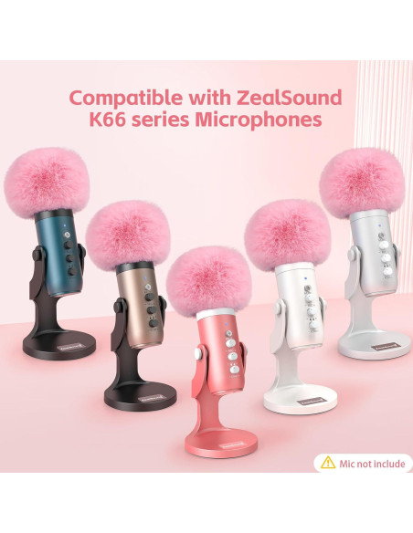 Cubierta de micrófono peluda ZealSound + pegatina diamante