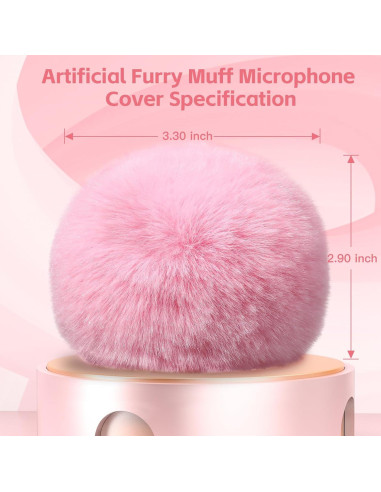 Cubierta de micrófono peluda ZealSound + pegatina diamante