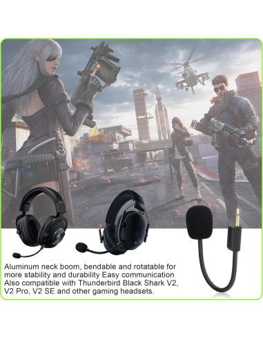 Micrófono de brazo desmontable Saipomor para Razer BlackShark V2